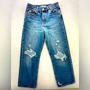 Levi’s Ribcage Straight Ankle Jeans, 29, Button Fly